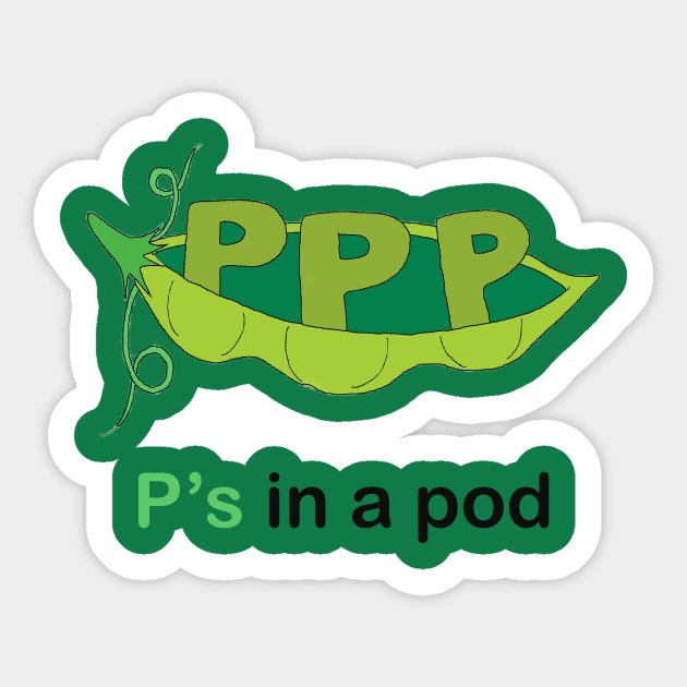 P's in a pod Sticker by obmik